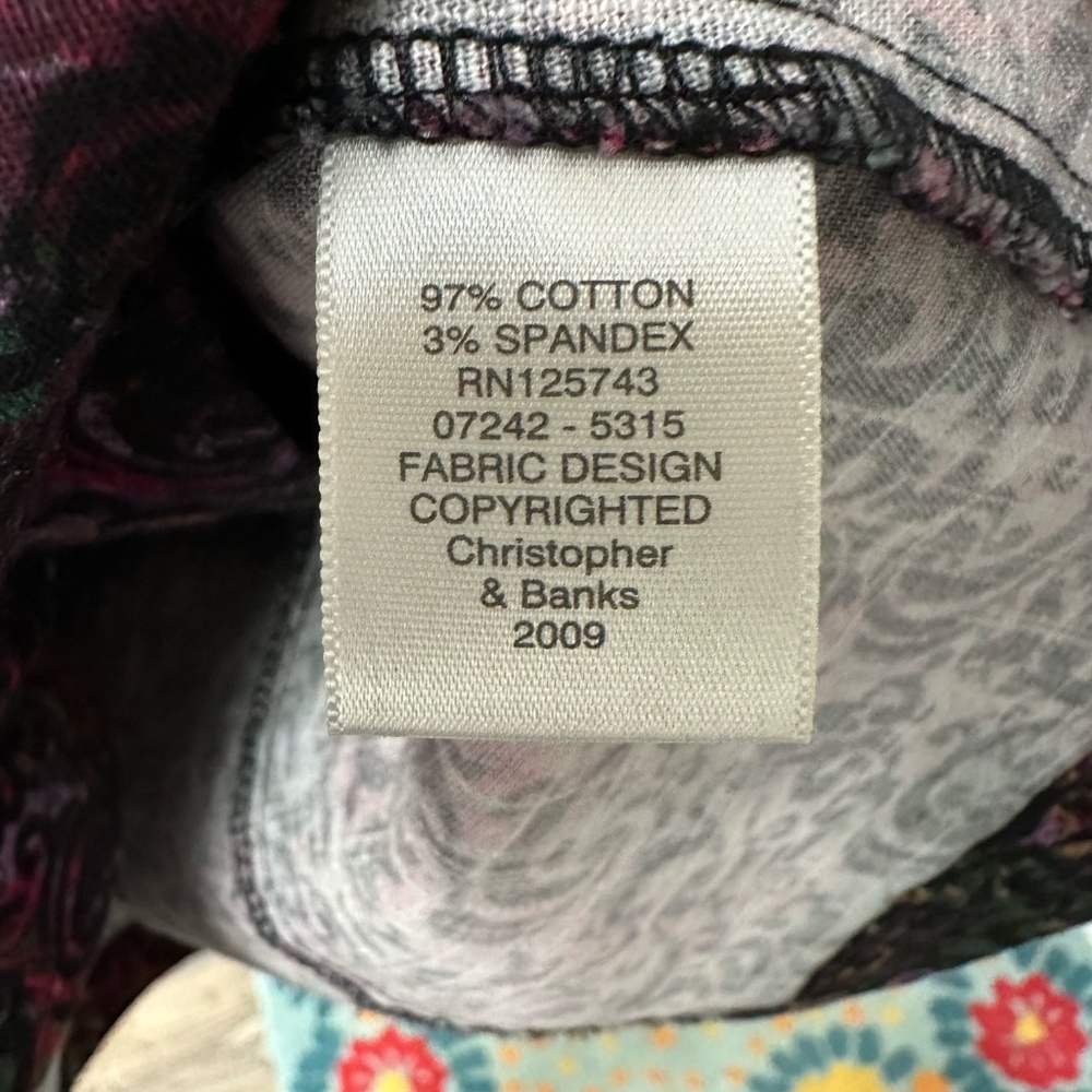Christopher & Banks Stretch Denim Style Crop Jacket Sz. Small EUC Pit-Pit 18.5" - Picture 6 of 12